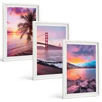 Tulup 3-Delige Schilderij Set - Zonsondergangen boven de brug en het waterlandschap - 40x60 - Muurdecoratie - Wanddecoratie - Hal - Stijlvolle Muurdecoratie