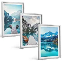 Tulup 4-Delige Schilderij Set - Bergmeren met boten en weerspiegelingen in het water. - 40 x 60 cm - Stijlvolle Muurdecoratie - Kantoor - Moderne Wanddecoratie