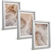 Tulup 4-Delige Schilderij Set - Abstracte marmerpatronen, steentexturen - 20 x 30 cm - Muurdecoratie - Wanddecoratie - Slaapkamer - Woonkamer Decoratie