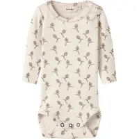 Lil´ Atelier BABY gebloemde romper - ecru Meisjes Katoen Ronde hals All over print - maat 56