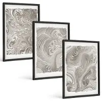 Tulup 4-Delige Schilderij Set - Abstracte schilderkunst met moderne vormen - 40 x 60 cm - Wanddecoratie - Moderne Interieurdecoratie - Decoratieve Schilderijen
