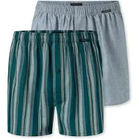 Schiesser Boxershorts ' Multi ' blauw gemêleerd / grijs gemêleerd / groen