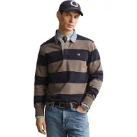 Gant Regular Fit rugby kraag trui beige gestreept