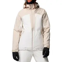 Columbia - Dames ski jassen - Liftline Jacket Sea Salt Dark Stone voor Dames - Maat XL - Beige