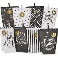 Sonstiges Adventskalender om zelf te vullen - Zwarte en witte themapapiertjes - Kerstdecoratie