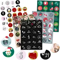 Sonstiges Adventskalender cijferstickers, set van 6 x 24 stickers, voor kerstdecoraties en knutselwerkzaamheden