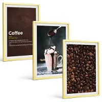 Tulup 4-Delige Schilderij Set - Definitie van een drankje met slagroom en koffiebonen - 40 x 60 cm - Wanddecoratie - Moderne Interieurdecoratie - Decoratieve Schilderijen