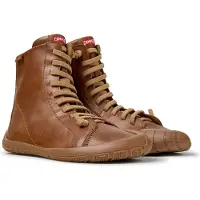 Camper Dames Enkellaarsjes van leer Peu Path+ bruin (38), Plat, Veters, Casual K400861-003