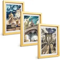 Tulup 4-Delige Schilderij Set - Bruggen en torens in Europese steden - 20 x 30 cm - Muurdecoratie - Wanddecoratie - Slaapkamer - Moderne Wanddecoratie