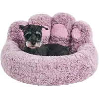 OEM Kleine, zachte hondenmat in de vorm van een donut. Hondenmat, kleine maat (66 cm). Comfortabele en zachte hondenmat, wasbaar, paars