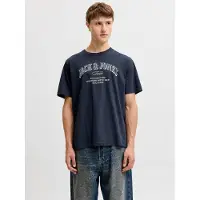 Jack & Jones Shirt 'JJEDENVER' donkerblauw / wit
