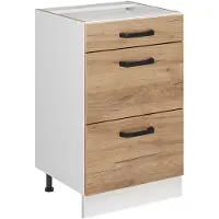 Vicco Keukenonderkast R-Line, Goudkleurig Eiken/Wit, 50 cm zonder werkblad