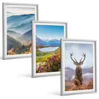 Tulup 4-Delige Schilderij Set - Berglandschappen met meer en herten in de natuur - 40 x 60 cm - Muurdecoratie - Schilderijen Set - Woonkamer - Decoratieve Schilderijen
