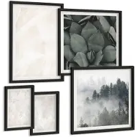 Tulup 4-Delige Schilderij Set - Pastelkleurige stenen structuren van wit marmer - 50 x 50 cm, 20 x 30 cm en 40 x 60 cm - Wanddecoratie - Woonkamer Decoratie - Moderne Wanddecoratie