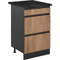 Vicco Keukenonderkast R-Line, Goudkleurig Eiken/Antraciet, 50 cm antraciet werkblad
