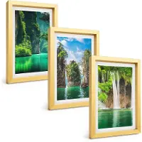 Tulup 4-Delige Schilderij Set - Groene landschappen met watervallen en rotsen - 20 x 30 cm - Muurdecoratie - Decoratieve Schilderijen - Wohnzimmer - Wanddecoratie