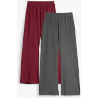Bonprix Uitlopende jersey broek van een elastische biologisch katoenmix (set van 2) 176