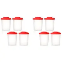 Tlily 8 STUKS Zout- en Peperschudbekers Vochtbestendige Zoutvaatje met Deksels Deksels Plastic Luchtdichte Kruidenpotdispenser