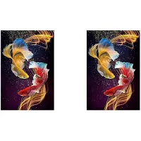 Typecat 2X Diamant Schilderij Volledige Cirkel Diamant Kit Strass Foto Art Thuis Deur Decoratie (Koi)
