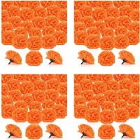 Typecat Goudsbloem Bloemhoofdjes Bulk, 400 Stuks Kunstmatige Bloemhoofdjes Zijden Goudsbloem Nep Bloemen, Oranje