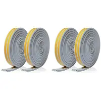 Typecat 4 Rollen 10 M Diepgang Excluder voor Deuren en Ramen, Tocht Excluder Tape Rubberen Afdichting Foam Tape Auto Stickers Afdichting Grijs