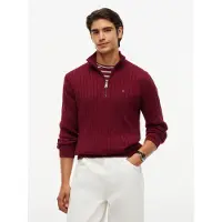 Tommy Hilfiger Trui half zip bordeaux