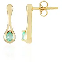 Cavill - Elegante zilveren oorbellen - 925 Sterling Zilver Verguld - Colombiaanse peervormige smaragden 0,23crt - Sieraden met smaragden dames