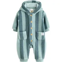 Next - Jongens - Babypakje met knopen en capuchon van borg - Blauw