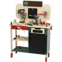 Klein Toys - Bosch houten werkbank- in hoogte verstelbaar - incl. gereedschap met licht- en geluidseffecten