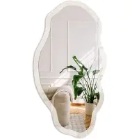 Coloray Neutraal Marmer Spiegel - Beige Moderne Rechthoekige Wandspiegel - Organische Spiegel - Badkamer, Slaapkamer, Woonkamer - Klassiek - 45x90 cm - Totale afmeting 52x97 cm