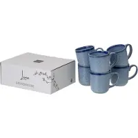 J-Line kopje Luna - keramiek - blauw - 2 stuks