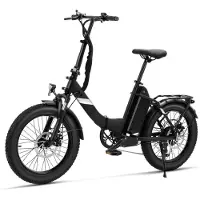 Touroll S3 Elektrische Fiets | Opvouwbare Fatbike | 20"x3.0" Banden | 468Wh Verwijderbare Accu | 65 km Actieradius | 40 Nm Motor | Lage Instap | Schijfremmen | Shimano 7 Versnellingen, Zwart