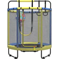 Vali Fitness Trampoline - Inclusief Grijpstang - Mini Trampoline - Zwart - 102cm x 122cm x 19cm