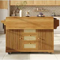 HAUSS SPOLE Keuken Eiland Op Wielen Opklapbaar Met Ergonomische Hoogte En Opbergruimte Voor Keuken Balkon En Kamperen Donkerbruin MDF 142 5 Cm