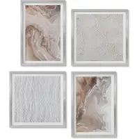 Wallfluent 4-Delige Schilderij Set - Abstracte marmerpatronen met steenstructuur - 40 x 40 cm en 40 x 60 cm - Wanddecoratie - Schilderijen Set - Interieur - Woonkamer Decoratie