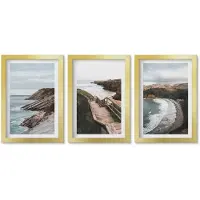 Wallfluent 3-Delige Schilderij Set - Abstracte Geometrische Patronen Minimalisme - 40 x 60 cm - Muurdecoratie - Wanddecoratie - Slaapkamer - Decoratieve Schilderijen