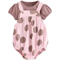 Next - Meisjes - 2-delige set met geweven baby-bubbelrompertje en bodysuit - Roze