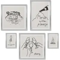 Wallfluent 5-Delige Schilderij Set - Uitzicht Op Londen Met Een Rode Paraplu En Een Bus. - 20 x 30 cm - Wanddecoratie - Muurdecoratie - Moderne Interieurdecoratie - Moderne Wanddecoratie
