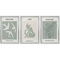 Wallfluent 4-Delige Schilderij Set - Stijlvolle illustraties van Henri Matisse - 40 x 60 cm - Wanddecoratie - Schilderijen Set - Kantoor - Decoratieve Schilderijen