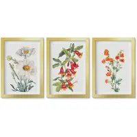 Wallfluent 3-Delige Schilderij Set - Bloemstukken Uit Verschillende Steden In Retrostijl - 40 x 60 cm - Decoratieve Schilderijen - Wanddecoratie - Hal - Muurdecoratie