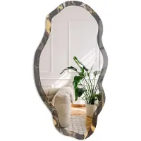 Coloray Marmerwerveling Spiegel - Zwart Rechthoekige Spiegel Voor Interieur - Organische Spiegel - Woonkamer, Kantoor, Slaapkamer - Abstract - 45x90 cm - Totale afmeting 52x97 cm