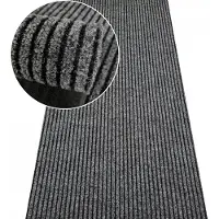 Nestor Merkloos Merkloze Instapmat op Maat - 200 cm Breed, Antislip, Grijze Ribbel