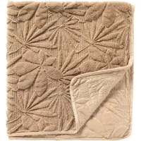 Dutch decor - JURRIAN - bedsprei 240x260 cm - gewatteerd bladmotief - Irish Cream - beige