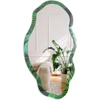 Coloray De Rust Van De Jungle Spiegel - Groen Rechthoekige Spiegel Voor Interieur - Organische Spiegel - Woonkamer - Modern - 45x90 cm - Totale afmeting 52x97 cm