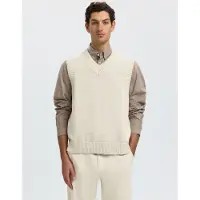 Selected Katoenen Gebreid Gilet Heren Grijs S