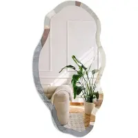 Coloray Organische Vormen Spiegel - Bruin Moderne Rechthoekige Wandspiegel - Organische Spiegel - Woonkamer, Kantoor, Slaapkamer - Geometrisch - 45x90 cm - Totale afmeting 52x97 cm
