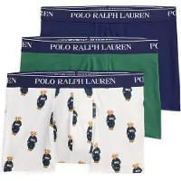 Ralph Lauren Heren Set van 3 boxershorts van katoen en elastiek marineblauw, grijs, wit (L), Homewear, Groen 714830299228