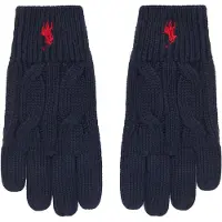 Ralph Lauren Handschoenen van katoen in marineblauw kabelbreisel (S/M), Casual 323P00672001