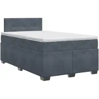 vidaXL Boxspringbed met matras, donkergrijs, 120 x 190 cm, fluweel