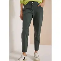 Cecil Dames Mid Waist Barrel Leg Hose im Casual Fit - Groen - 30